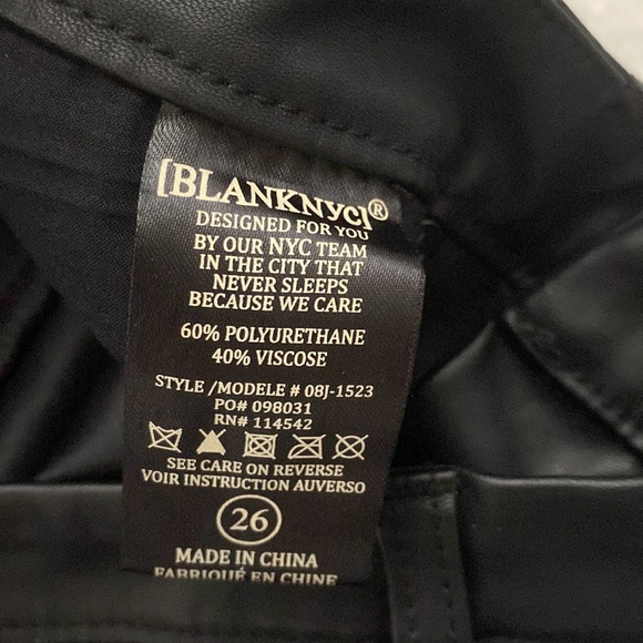 😍BLANK NYC ANKLE LACE UP FAUX LEATHER SKINNY PANTS SIZE 26 - Picture 8 of 10